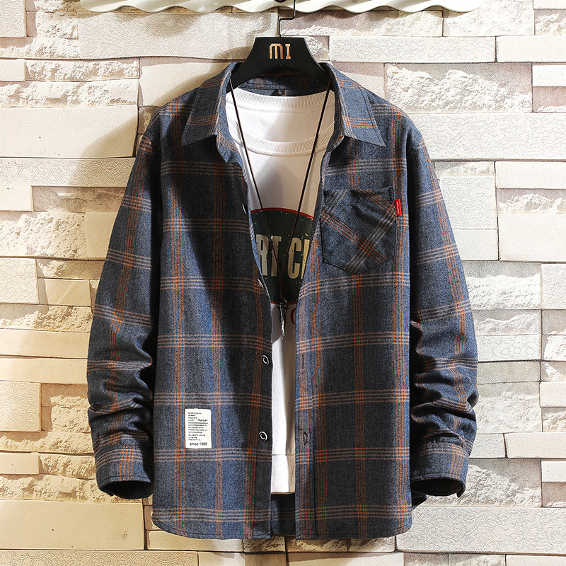 Flannel Shirt Lined - 2025 Summer Men's Plaid Shirt Button