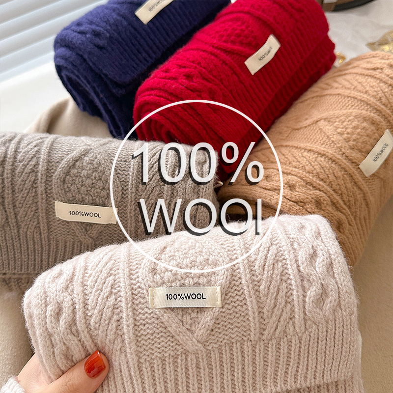 Shawl Wrap Winter - Luxury 100% Wool Scarf Women Mens