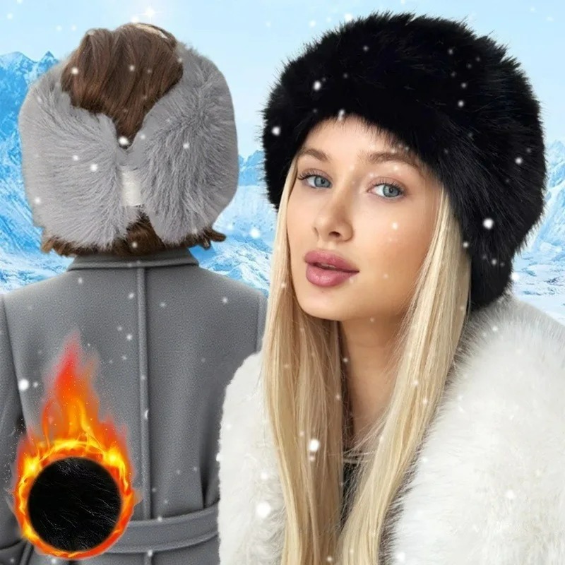 Wide Band Fur Headband Winter  - Fleece Ear Warmer Band avaliação e preço