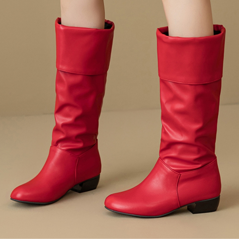 Slip on Knee High Boots Pleate - Waterproof Winter Boot avaliação e preço