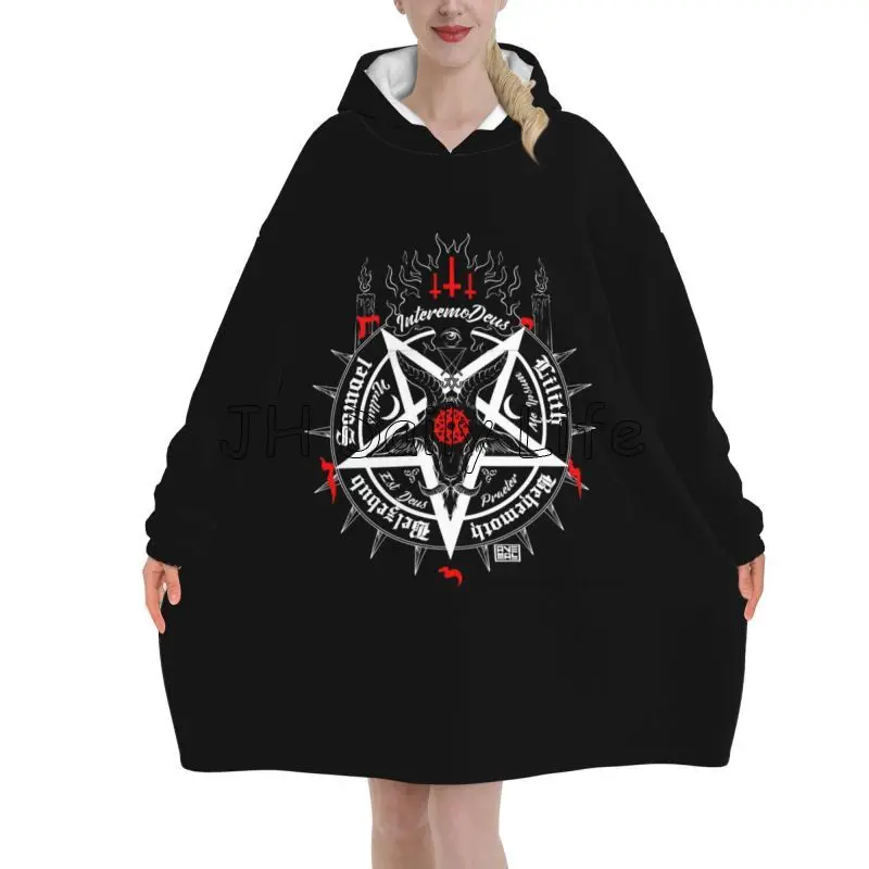 Black Satan Skull Dead Head My - Sherpa Hoodie Fleece avaliação e preço