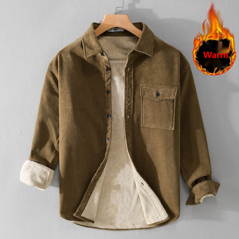 Men's Corduroy Shirt Jacket He - Flannel Shirt Lined avaliação e preço