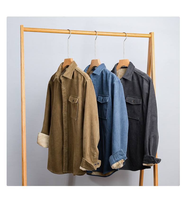 Men's Corduroy Shirt Jacket He - Flannel Shirt Lined avaliação e preço