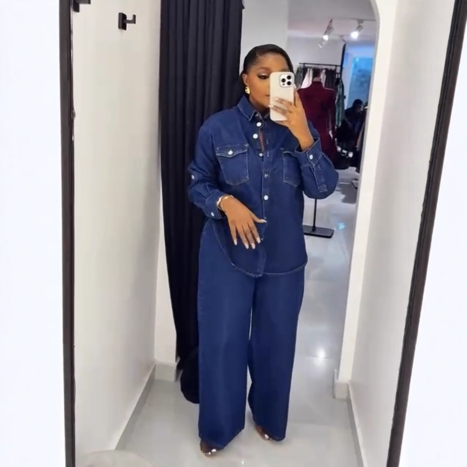 Jeans 2 Piece Sets Women Denim - Down Jacket Packable avaliação e preço