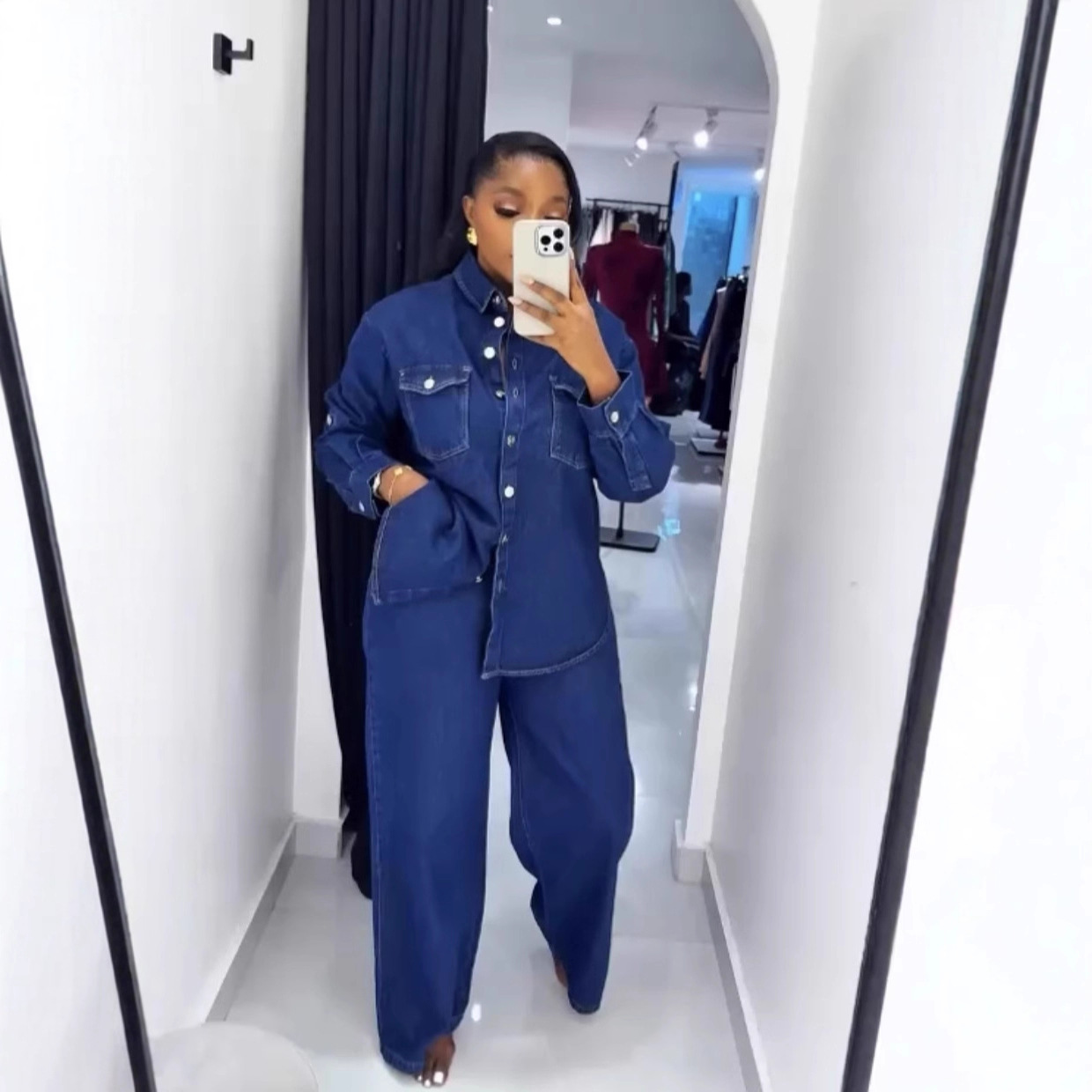 Jeans 2 Piece Sets Women Denim - Down Jacket Packable avaliação e preço