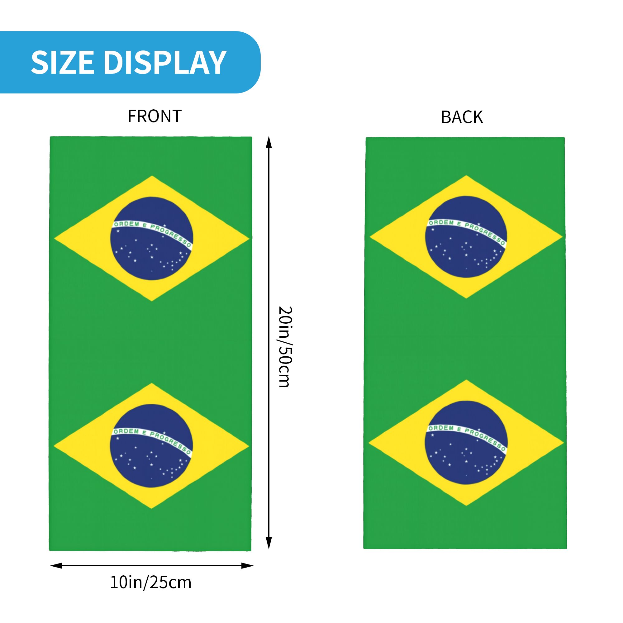 Custom Brazil Flag Bandana Nec - Neck Gaiter Fleece avaliação e preço