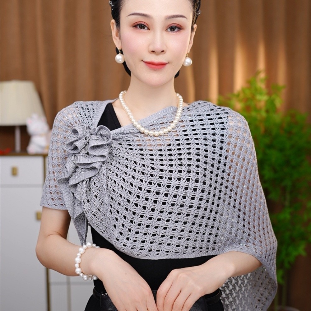 Sparkly Design Hollow Out Card - Shawl Wrap Winter avaliação e preço