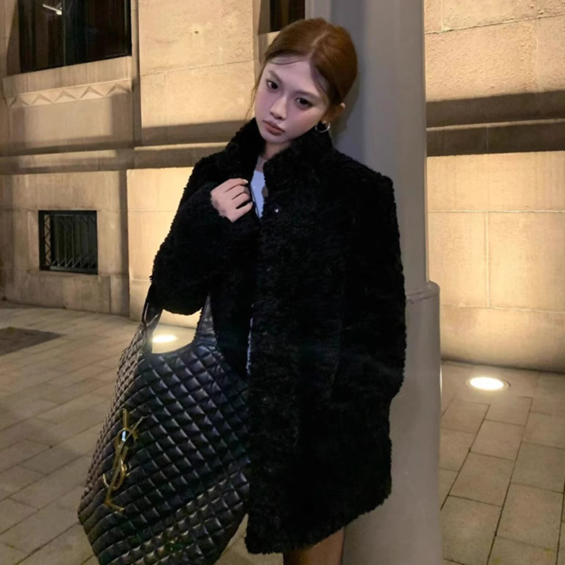 Lamb Wool Jacket Coat Woman Wa - Wool Coat Peacoat avaliação e preço