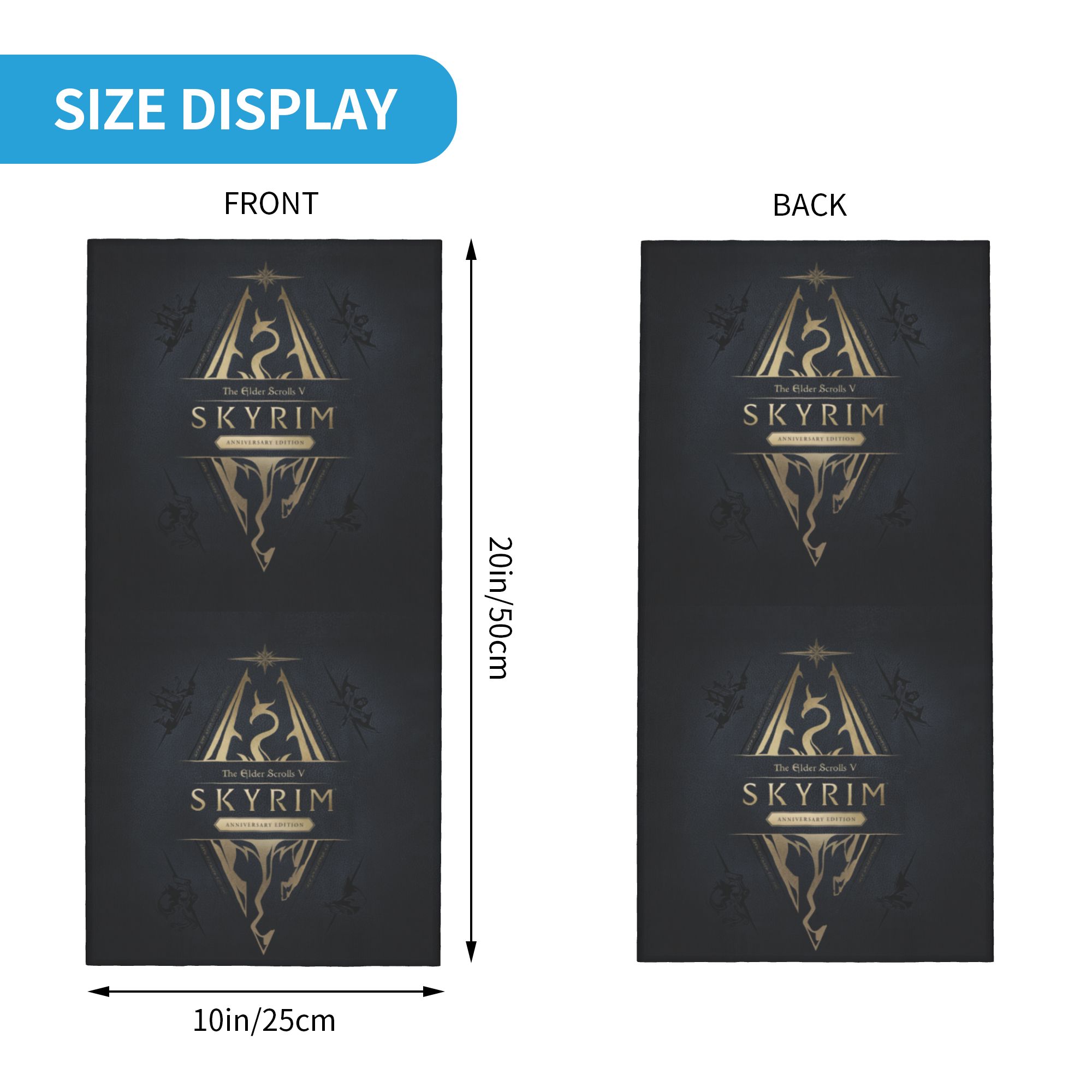 Custom Skyrim Logo Bandana Win - Neck Gaiter Fleece avaliação e preço