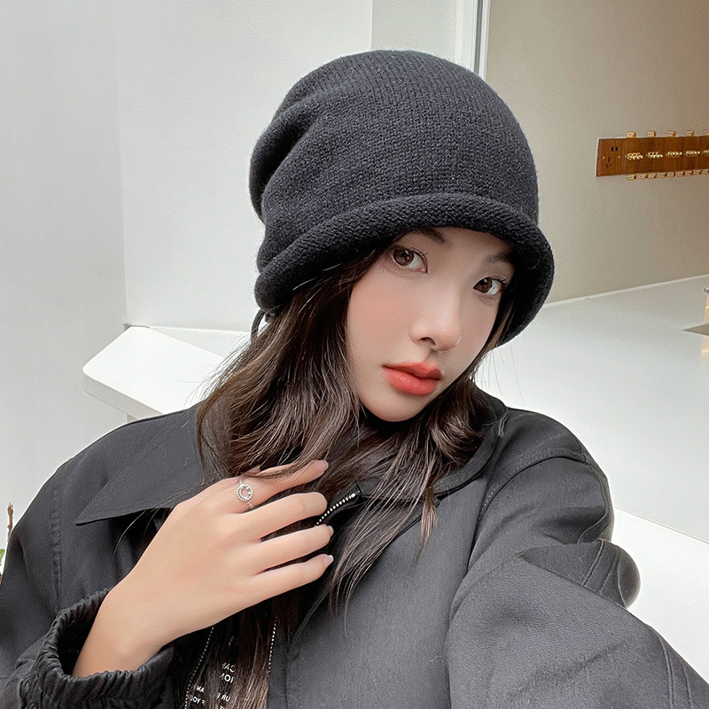 Knitted Bonnet Hoods Female Wi - Knit Beanie Hat Warm avaliação e preço
