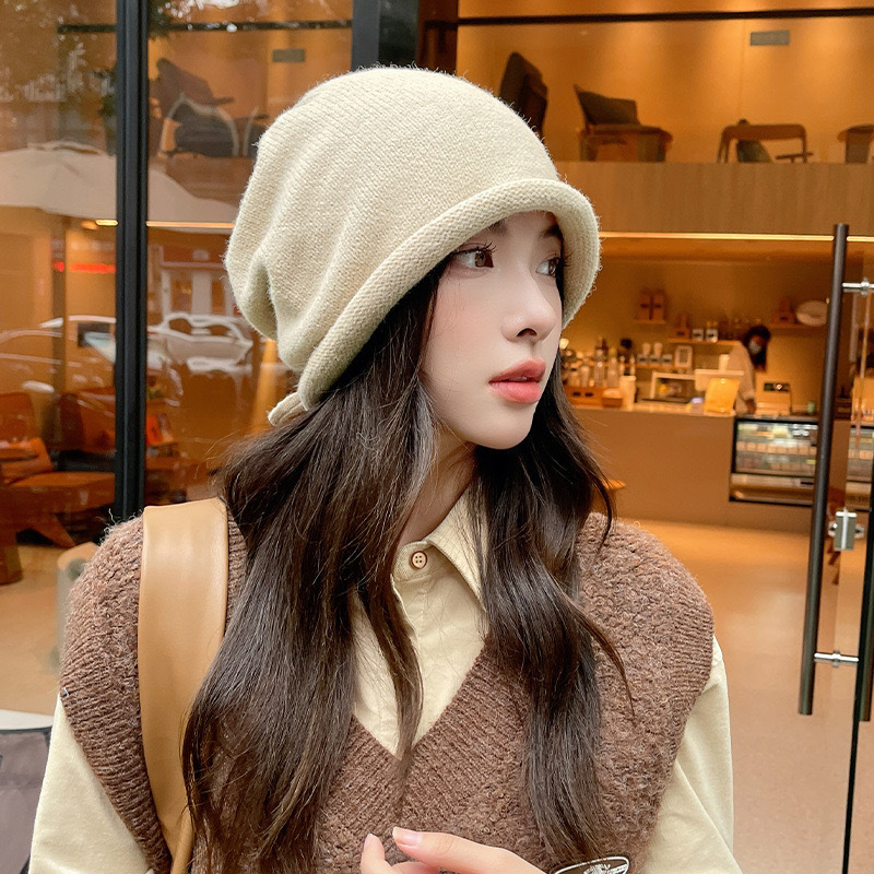 Knitted Bonnet Hoods Female Wi - Knit Beanie Hat Warm avaliação e preço