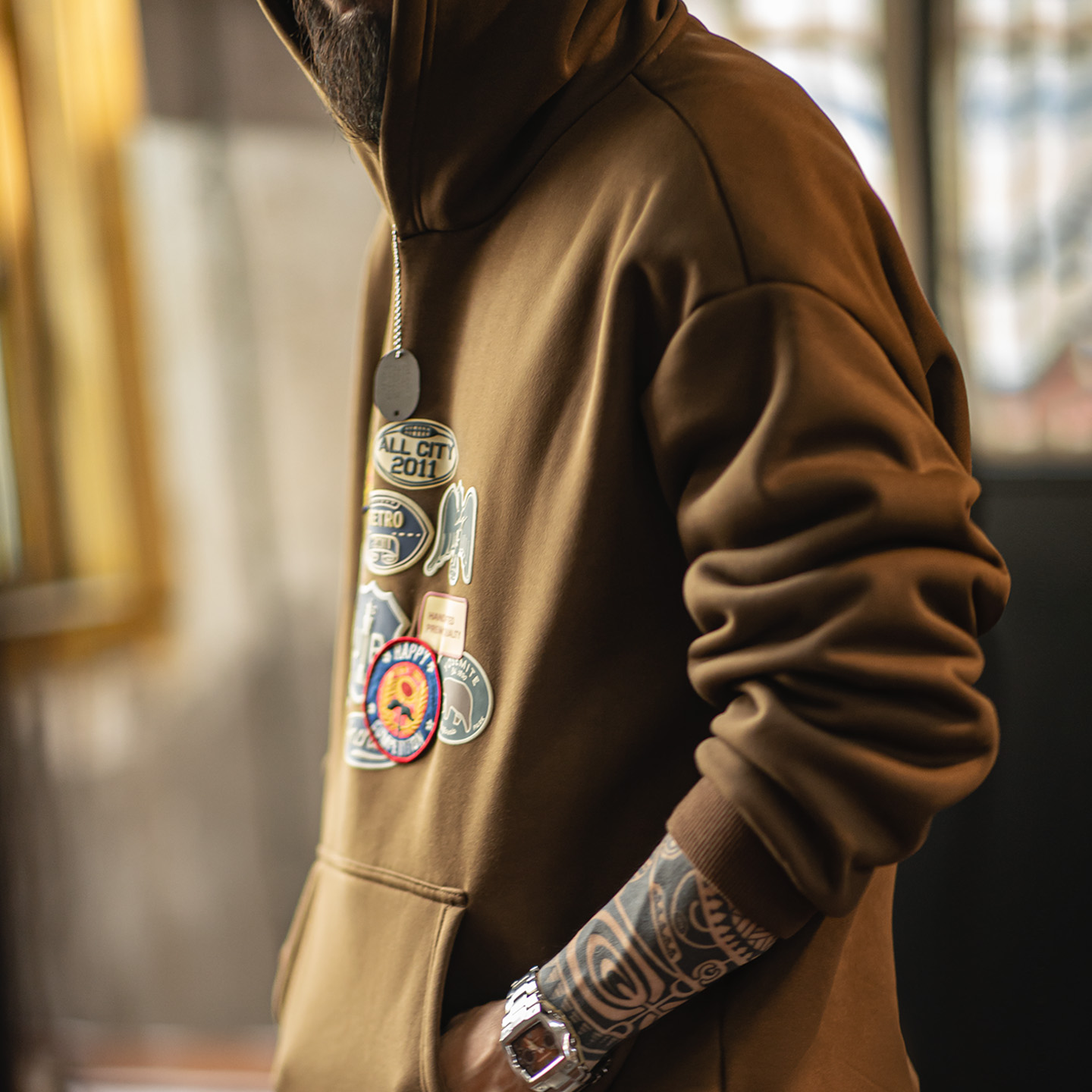 Maden Vintage Men's Embroidere - Sherpa Hoodie Fleece avaliação e preço