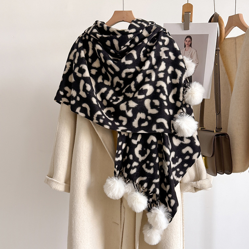 New Luxury Winter Leopard Two- - Shawl Wrap Winter avaliação e preço