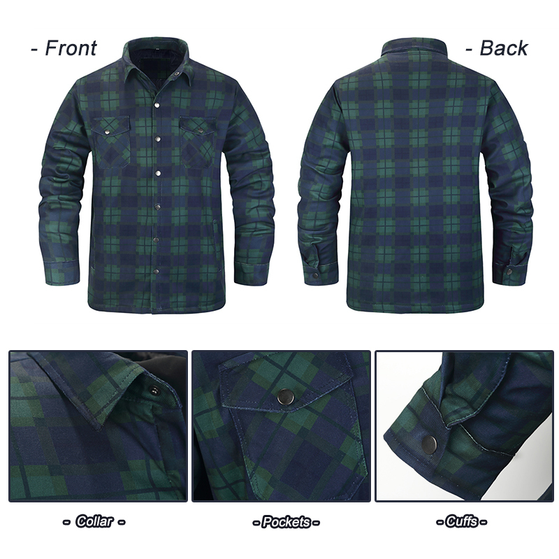Winter Plaid Shirts For Mens T - Flannel Shirt Lined avaliação e preço