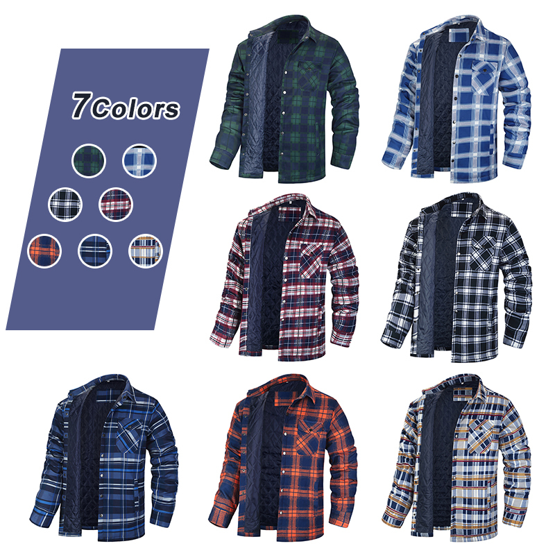 Winter Plaid Shirts For Mens T - Flannel Shirt Lined avaliação e preço