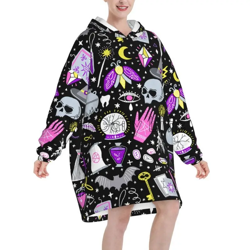 Magic Witchy Goth Oversized Bl - Sherpa Hoodie Fleece avaliação e preço