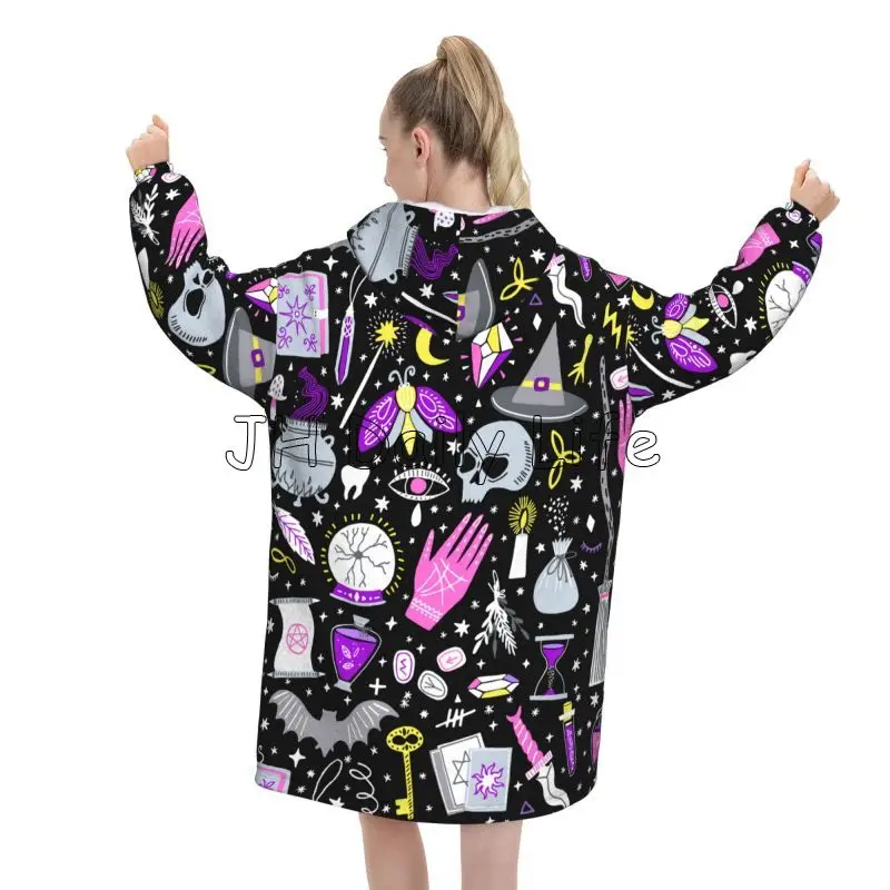 Magic Witchy Goth Oversized Bl - Sherpa Hoodie Fleece avaliação e preço