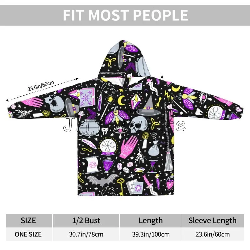 Magic Witchy Goth Oversized Bl - Sherpa Hoodie Fleece avaliação e preço