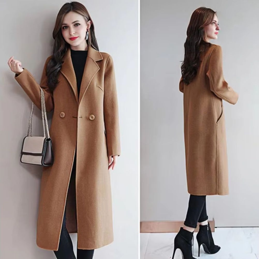 2025 Elegant Women Woolen Coat - Wool Coat Peacoat avaliação e preço