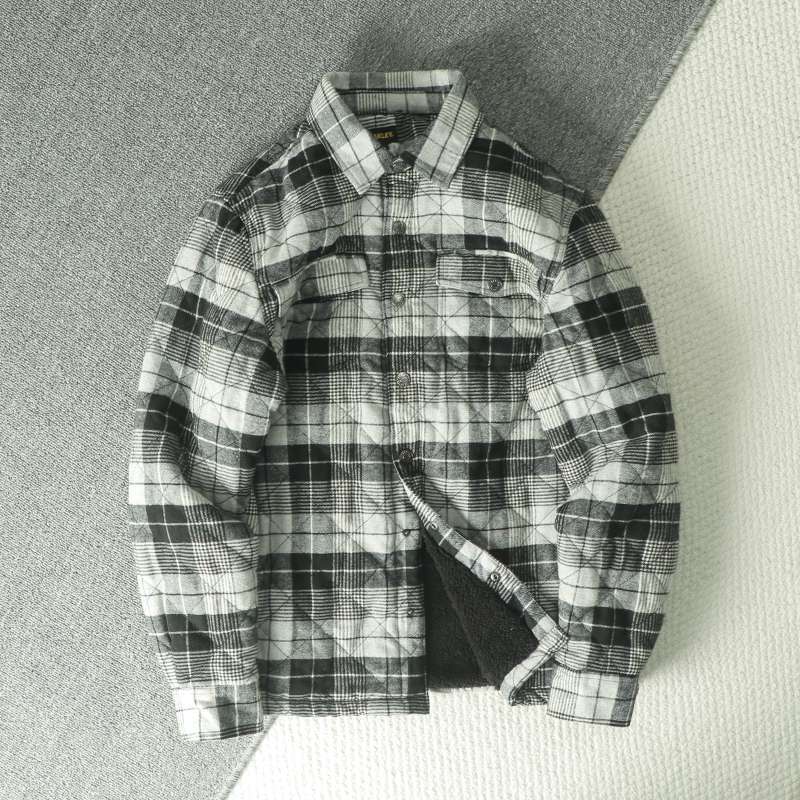 Fall Winter Men's Plaid Flanne - Flannel Shirt Lined avaliação e preço