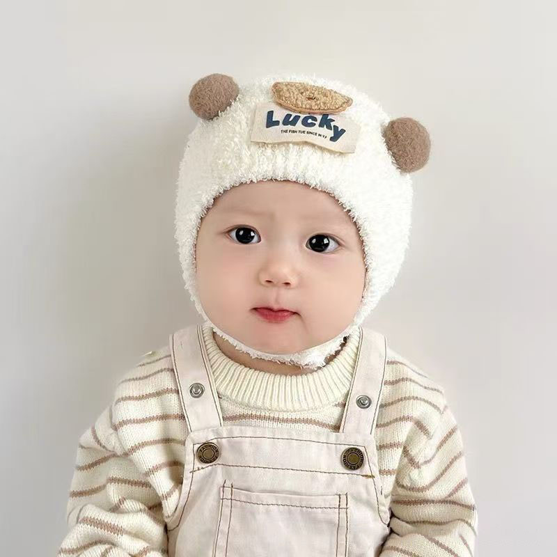 Cute Bear Baby Ear Protection  - Knit Beanie Hat Warm avaliação e preço