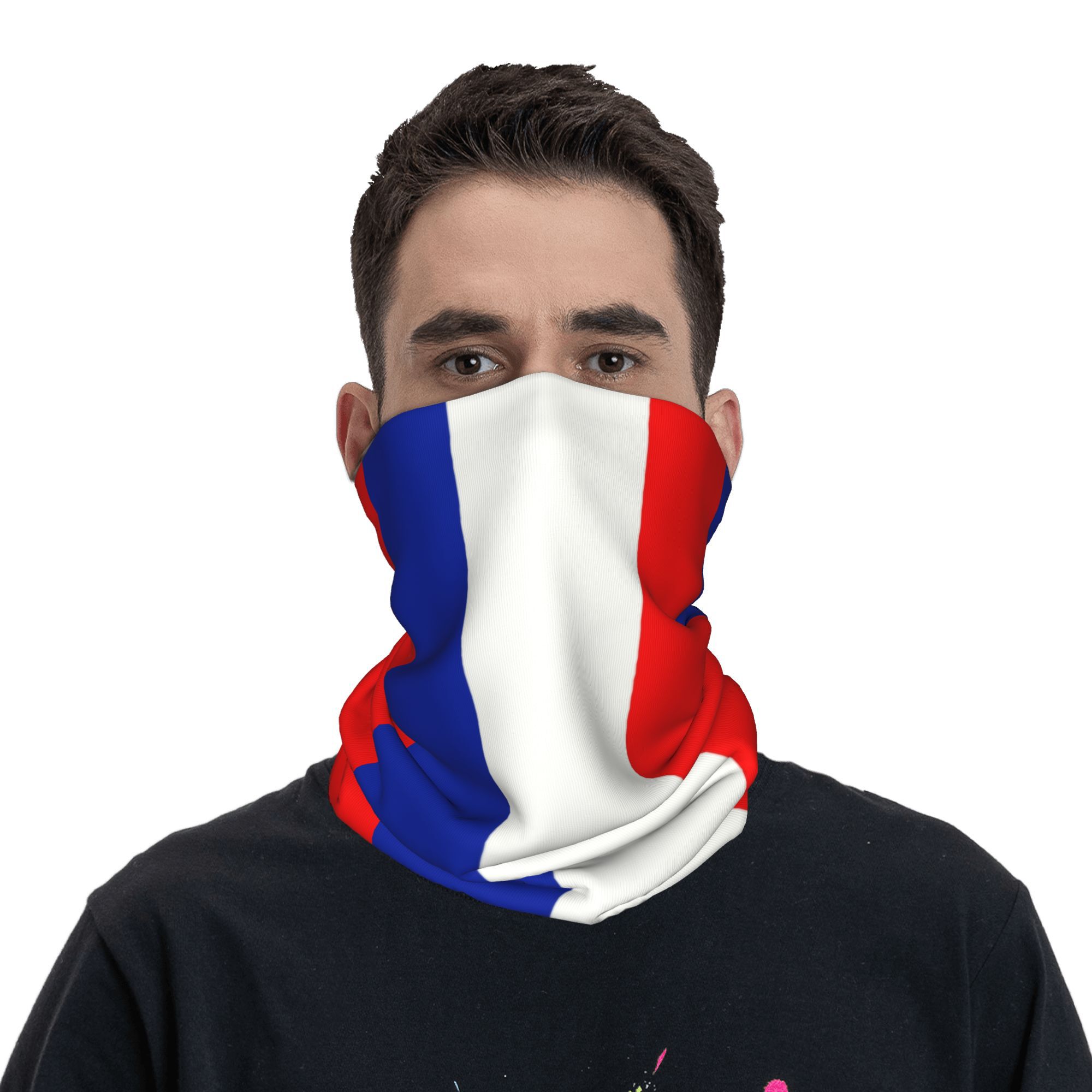 Custom French Flag France Band - Neck Gaiter Fleece avaliação e preço