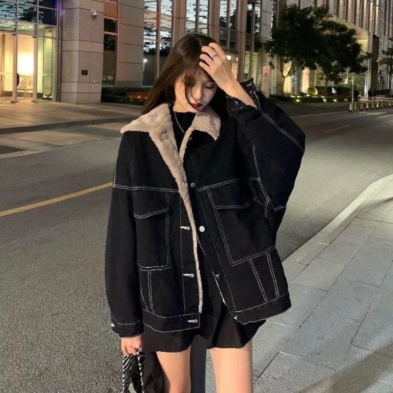 Women Denim Coat Thick Lapel S - Down Jacket Packable avaliação e preço