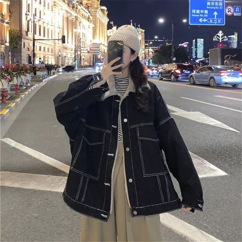 Women Denim Coat Thick Lapel S - Down Jacket Packable avaliação e preço