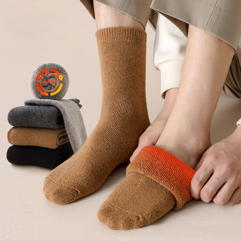 2 Pairs Winter Warm Socks Men' - Thermal Sock Wool avaliação e preço