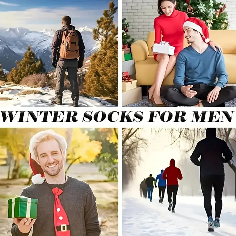 2 Pairs Winter Warm Socks Men' - Thermal Sock Wool avaliação e preço