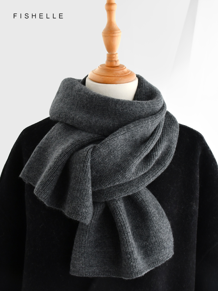 Gray solid color cashmere scar - Wool Scarf Men avaliação e preço