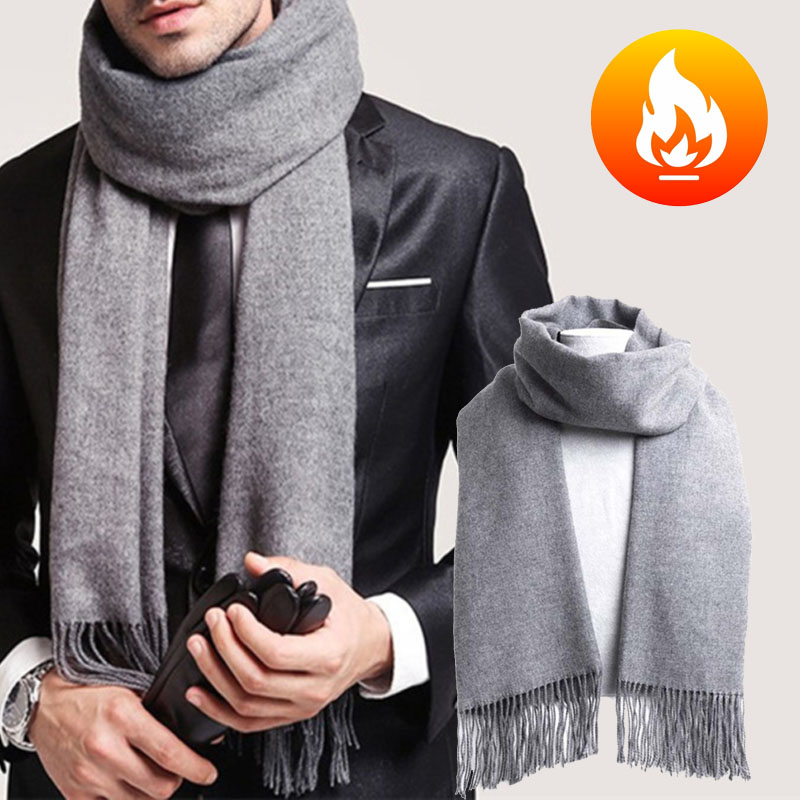 Autumn And Winter Solid Color  - Wool Scarf Men avaliação e preço