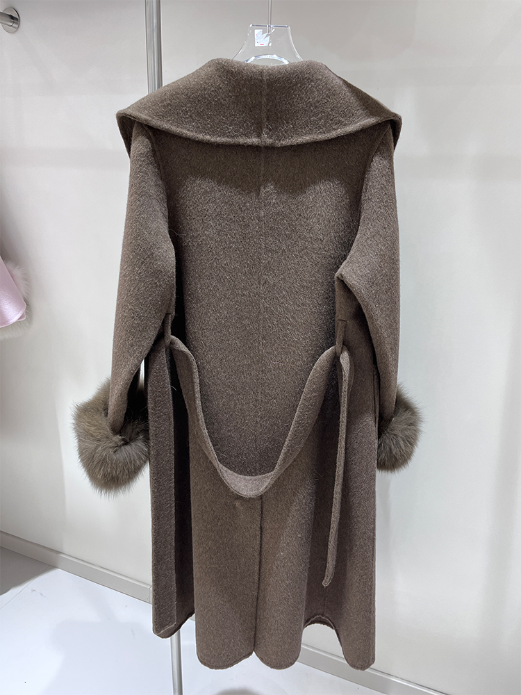 2025 New Wool Coat With Real F - Wool Coat Peacoat avaliação e preço