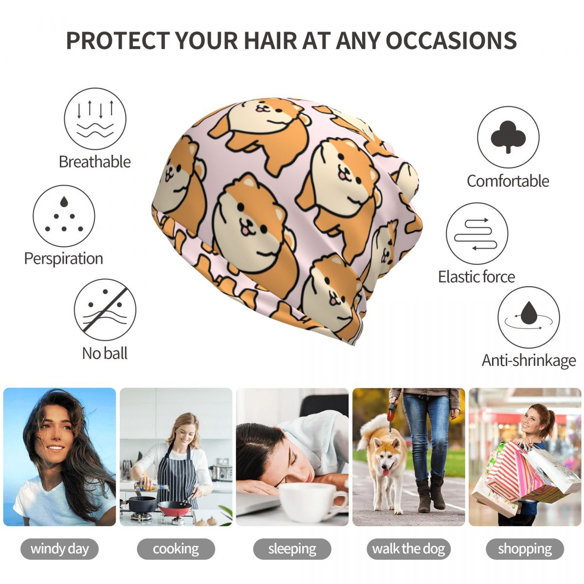 Pomeranian Bandana Neck Gaiter - Knit Beanie Hat Warm avaliação e preço