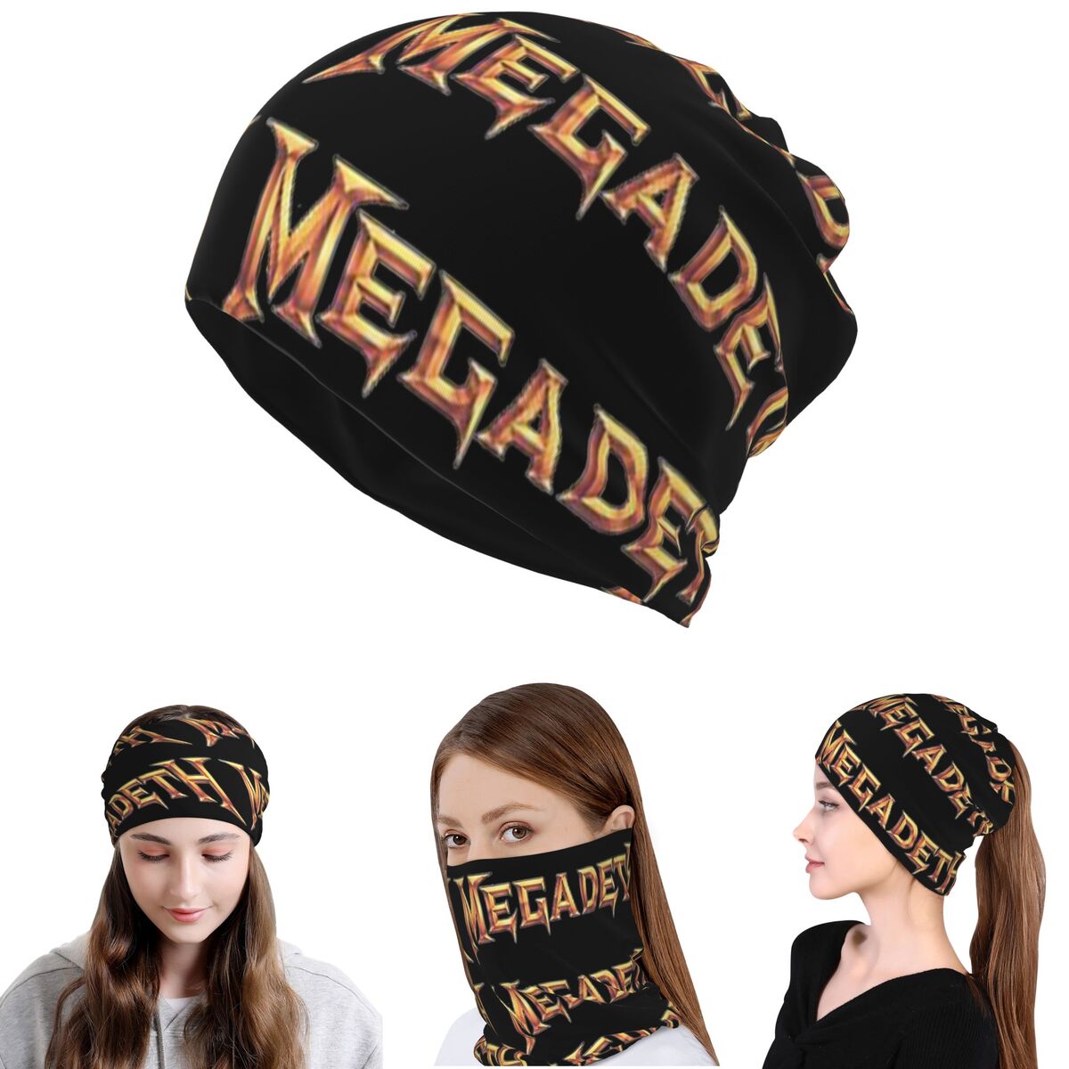 Megadeths Logo Bandana Neck Ga - Knit Beanie Hat Warm avaliação e preço