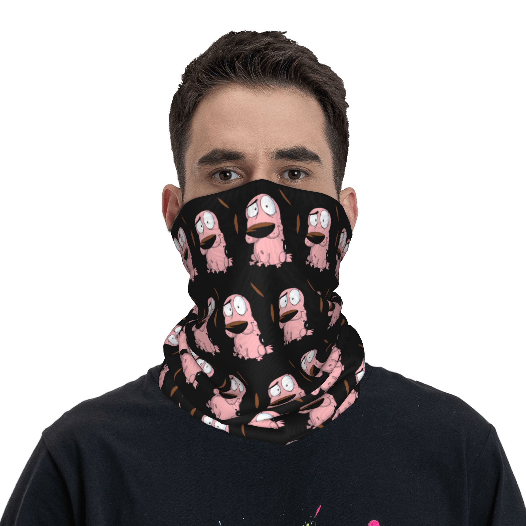 Custom Cartoon Courage Dog Win - Neck Gaiter Fleece avaliação e preço