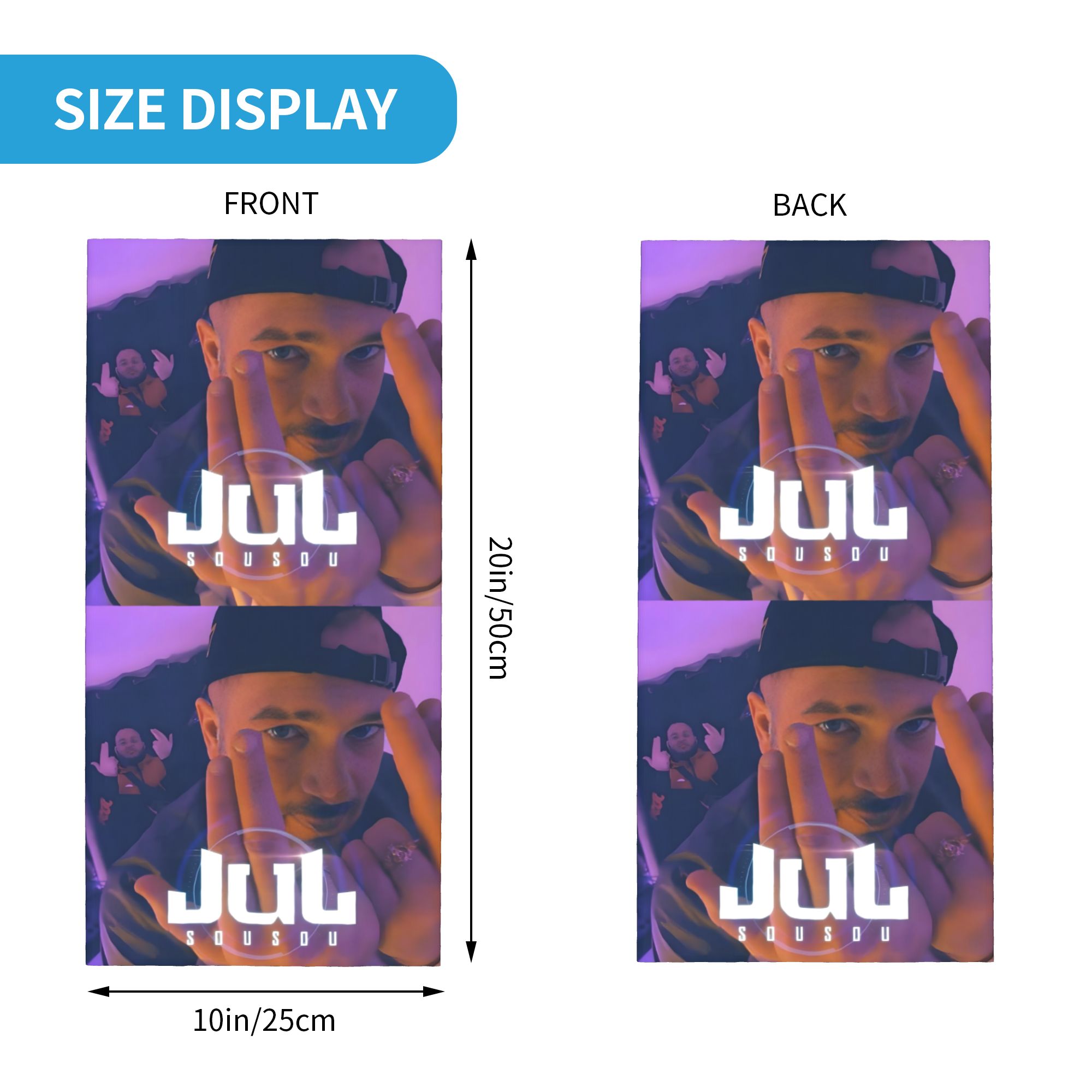 Custom JuL Rap Music Bandana W - Neck Gaiter Fleece avaliação e preço
