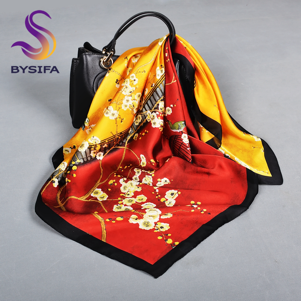 BYSIFA Letters Silk Scarf Shaw - Shawl Wrap Winter avaliação e preço