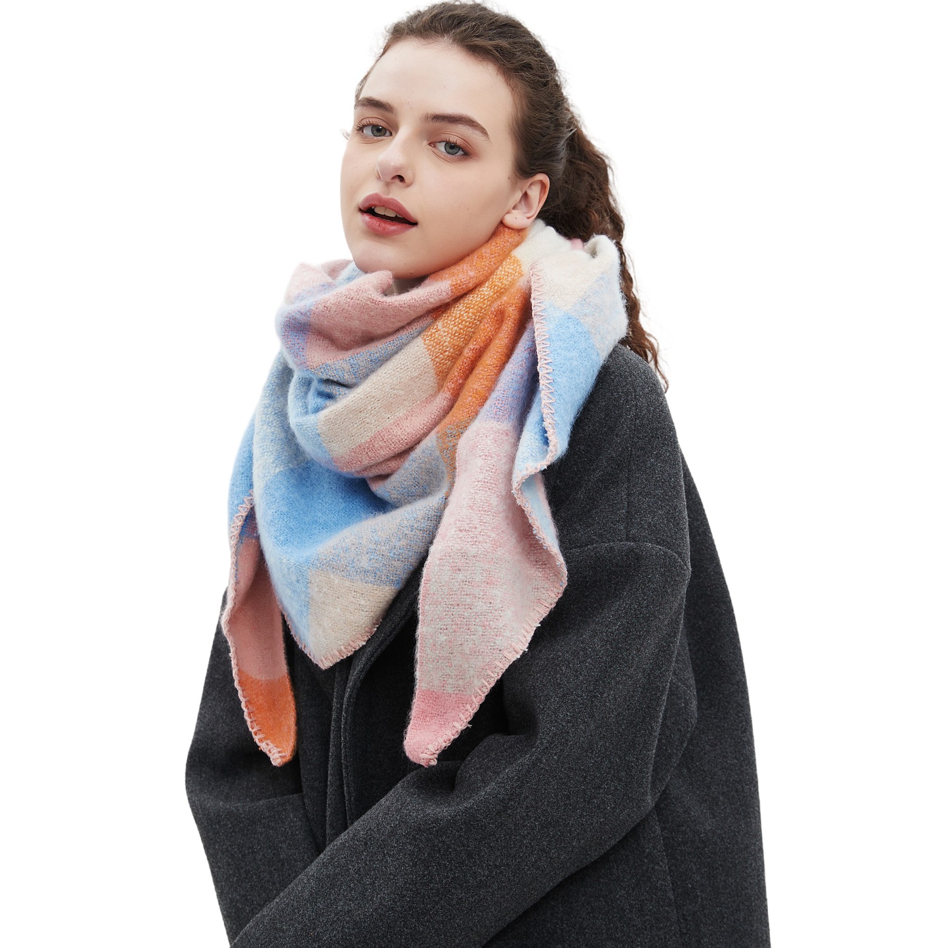Women's Plaid Scarf Shawl  Sho - Shawl Wrap Winter avaliação e preço
