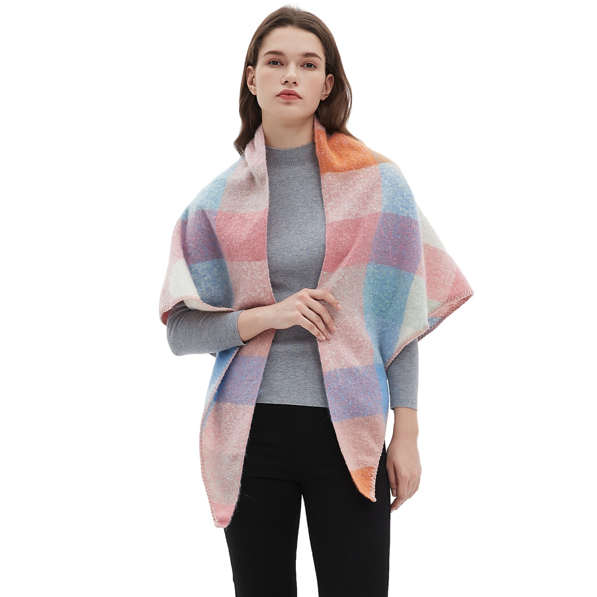 Women's Plaid Scarf Shawl  Sho - Shawl Wrap Winter avaliação e preço