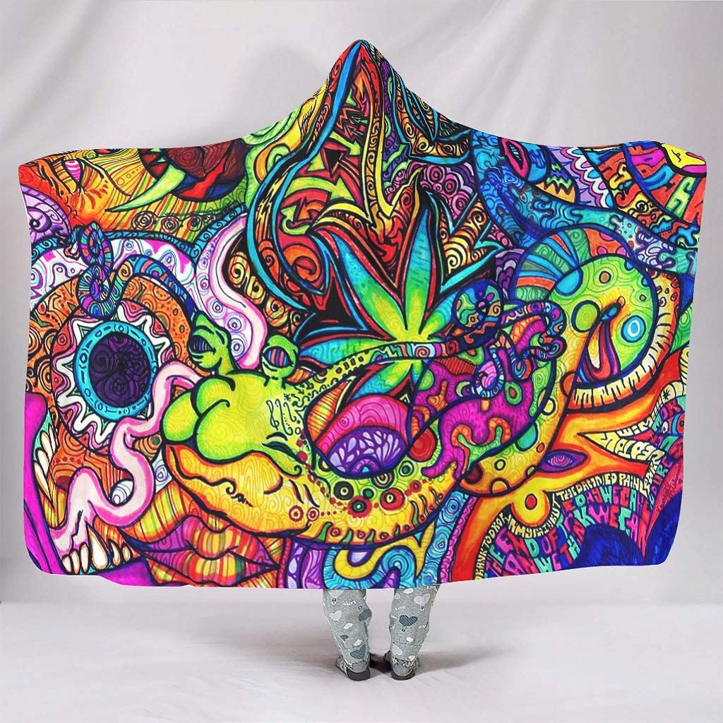 Abstract Bright Trippy Rainbow - Sherpa Hoodie Fleece avaliação e preço