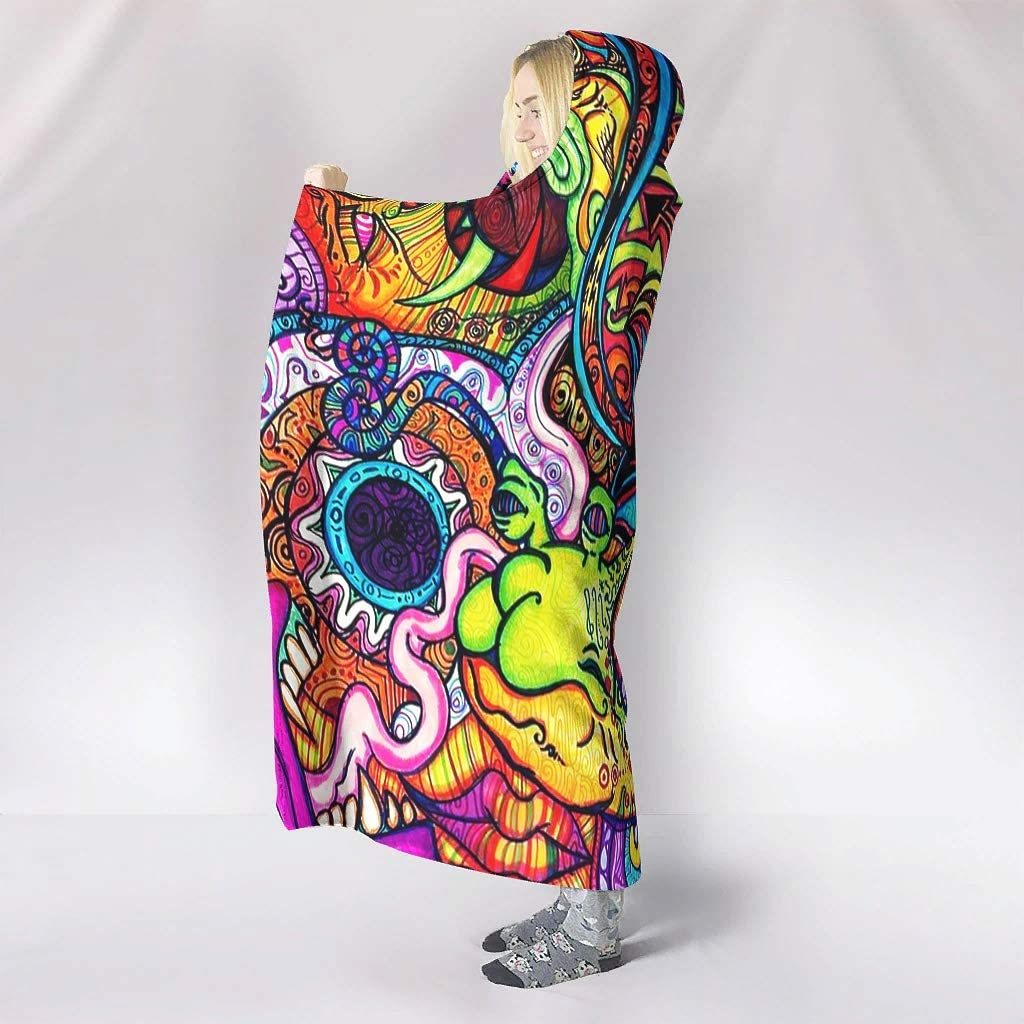 Abstract Bright Trippy Rainbow - Sherpa Hoodie Fleece avaliação e preço