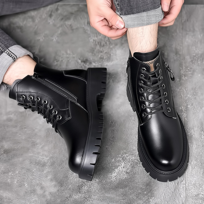 Men Classic Genuine Leather Bo - Waterproof Winter Boot avaliação e preço