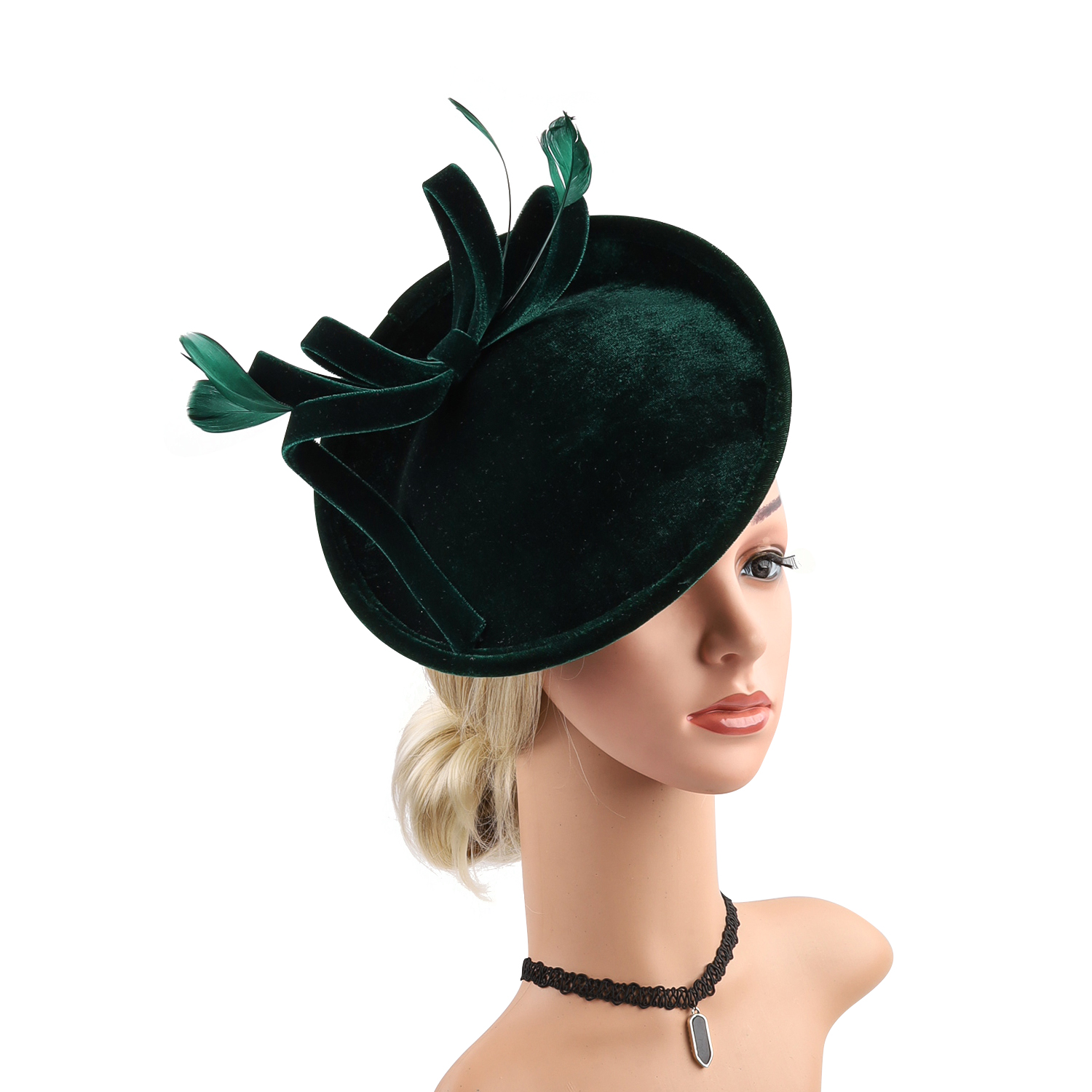 Velour Velvet Fascinator Feath - Winter Headband Fleece avaliação e preço