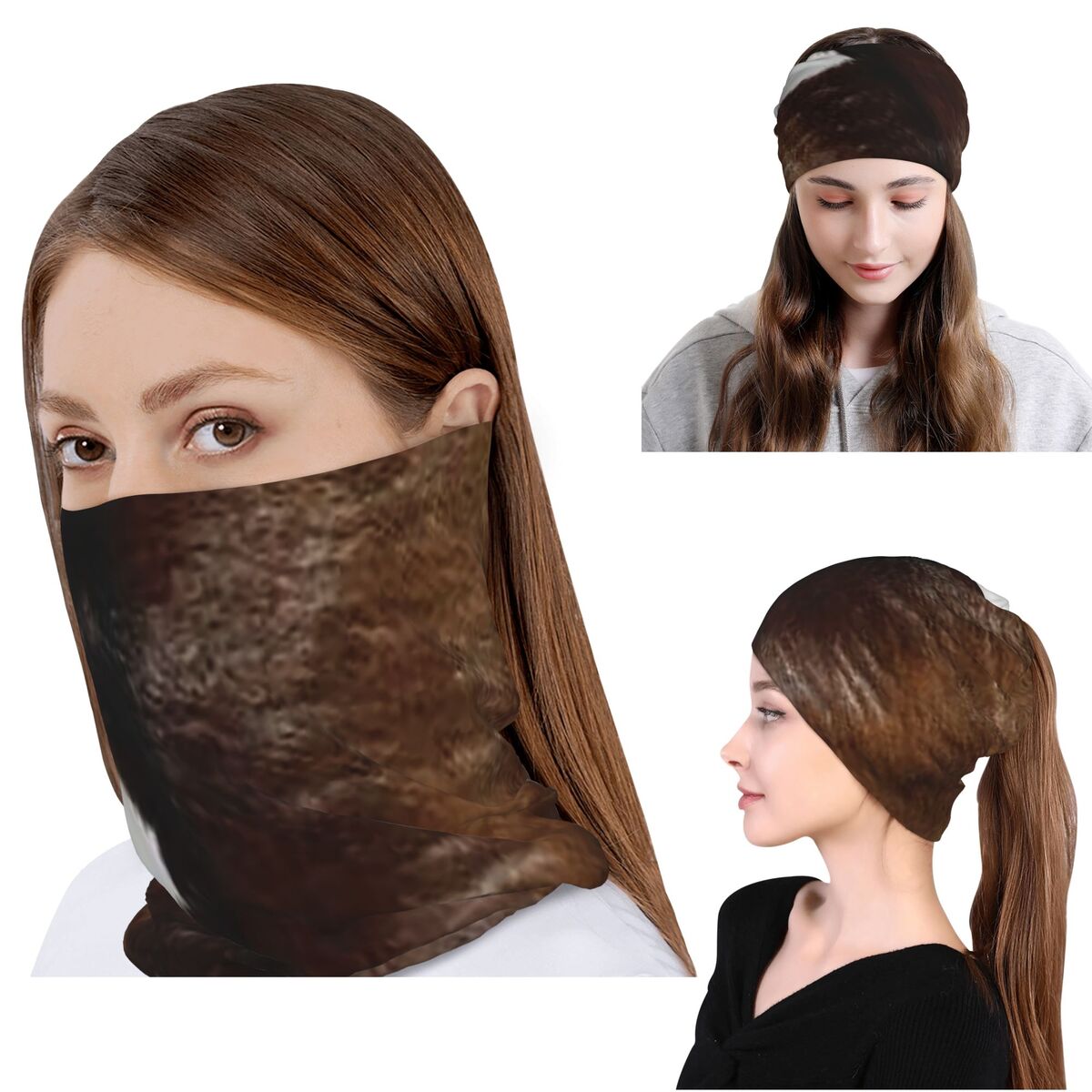 Rustic Ranch Cow Print Bandana - Knit Beanie Hat Warm avaliação e preço