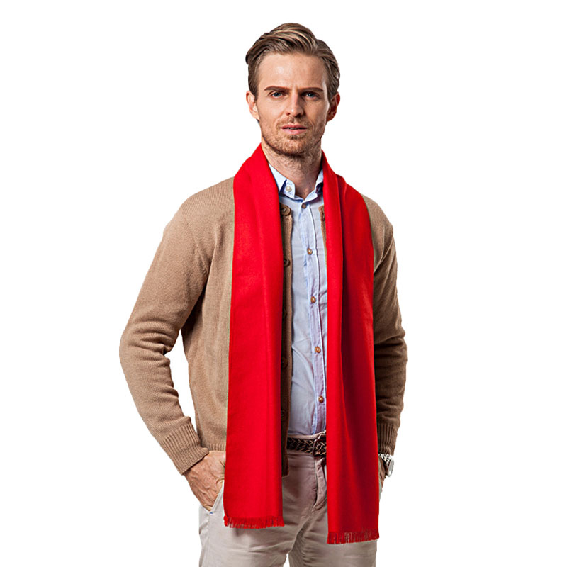 Fashion Winter Solid Color Men - Wool Scarf Men avaliação e preço
