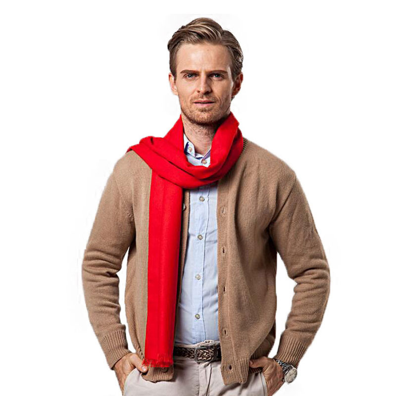 Fashion Winter Solid Color Men - Wool Scarf Men avaliação e preço