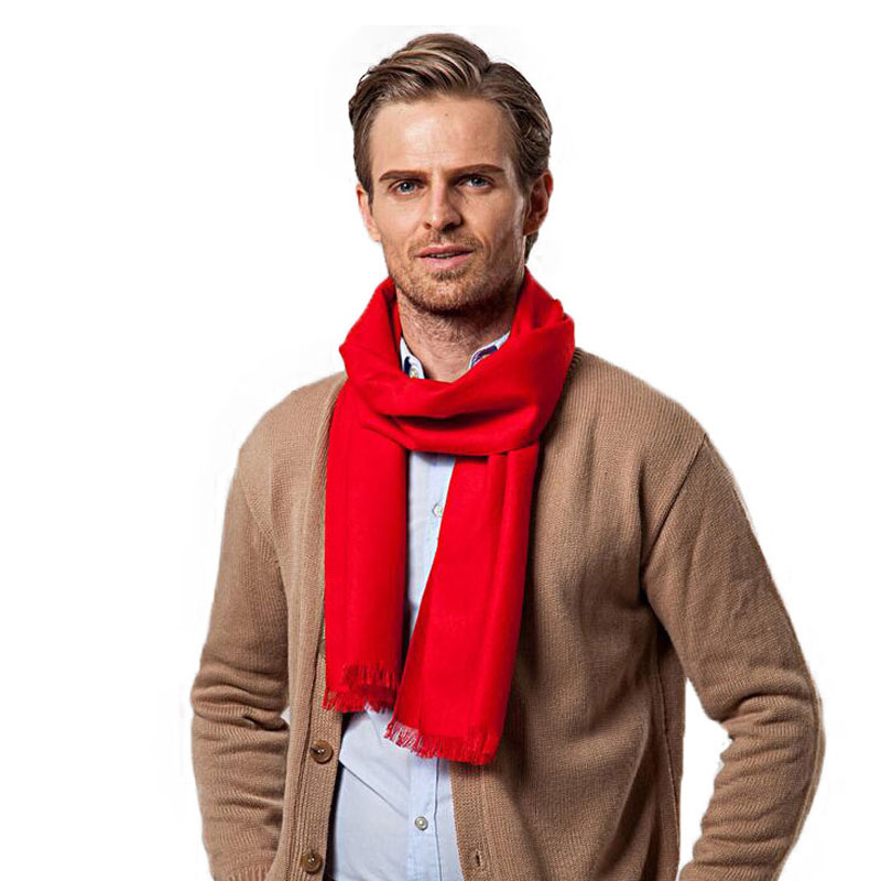 Fashion Winter Solid Color Men - Wool Scarf Men avaliação e preço