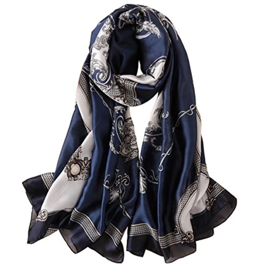 Silk Scarf Mulberry Silk Fashi - Shawl Wrap Winter avaliação e preço