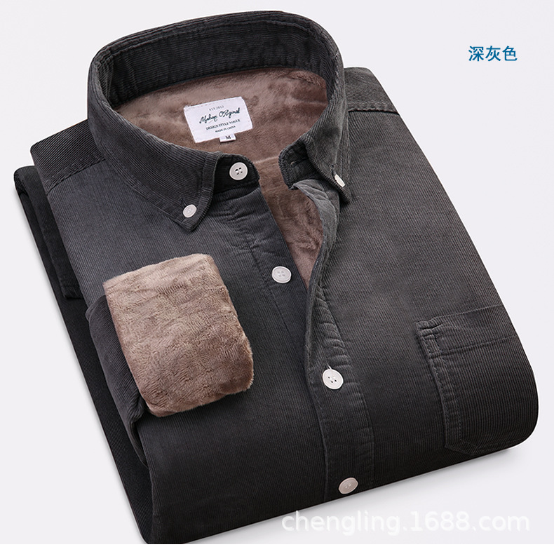 Corduroy Warm Shirts Cotton Pl - Flannel Shirt Lined avaliação e preço